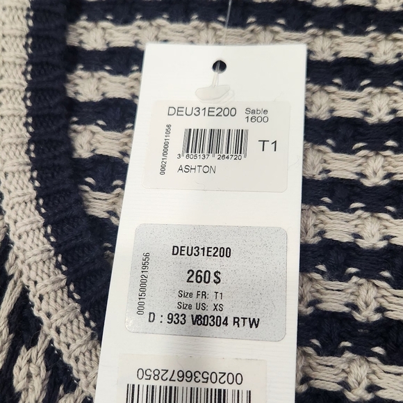 Gerard Darel Navy and White Patterned Cardigan Size 1 - Picture 9 of 15